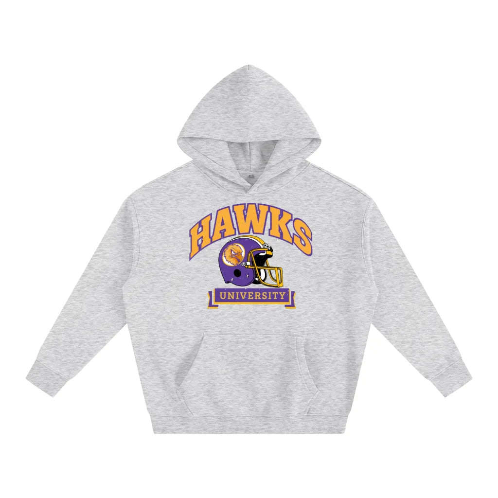 Ash Grey Hawks University Football hoodie