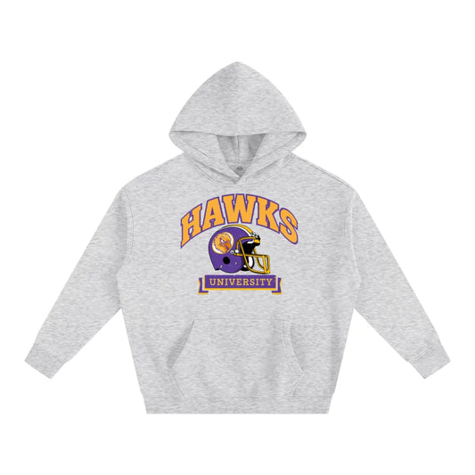 Ash Grey Hawks University Football hoodie