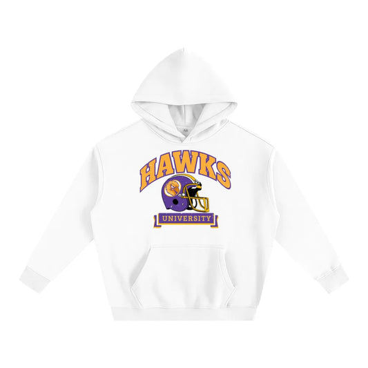 Frosty White Hawks Football Hoodie